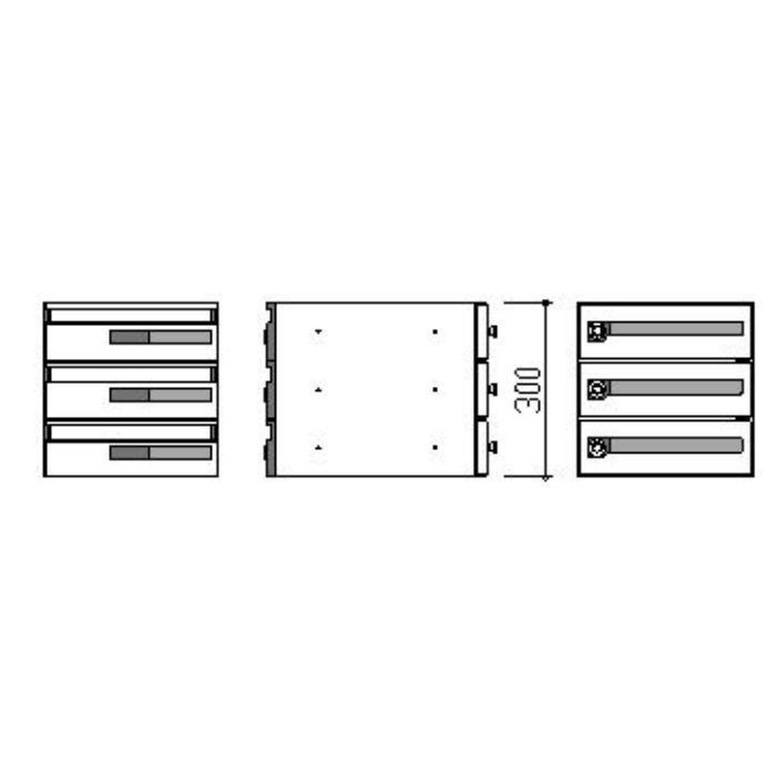 MX-48-3 MAILBOX myナンバー錠 集合タイプ郵便受 前入後出 多段式省スペースタイプ