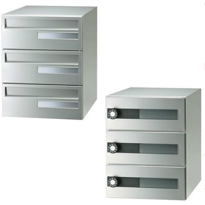 F3002-3 MAILBOX オリオン ラッチロック錠 集合タイプ郵便受 前入後出 多段式省スペースタイプ