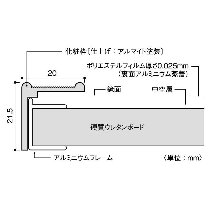 リフェクスミラー NRM-6 R ジャンボ姿見ミラー レッド