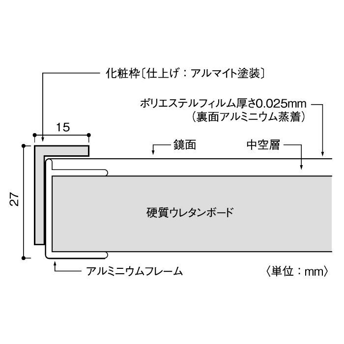 リフェクスミラー NRM-1 ワイド姿見ミラー シルバー