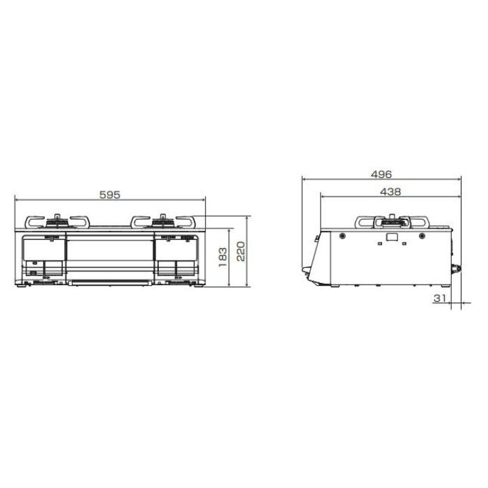 PA-A95WCH-L LP グランドシェフシリーズ 水なし両面焼きグリル付コンロ 左強火力 LPG クラウンゴールド パロマ【アウンワークス通販】