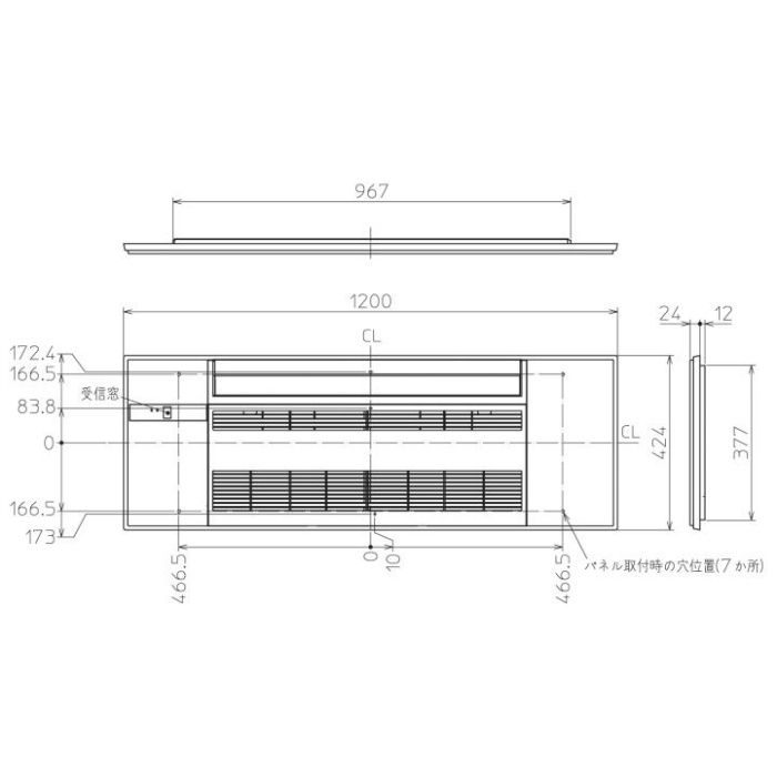 MLZ-GX4017AS + MAC-C01PW 1方向天井カセット形 GXシリーズ ハウジングエアコン 霧ヶ峰 室外機・リモコン・化粧パネル（ホワイト）セット 14畳対応