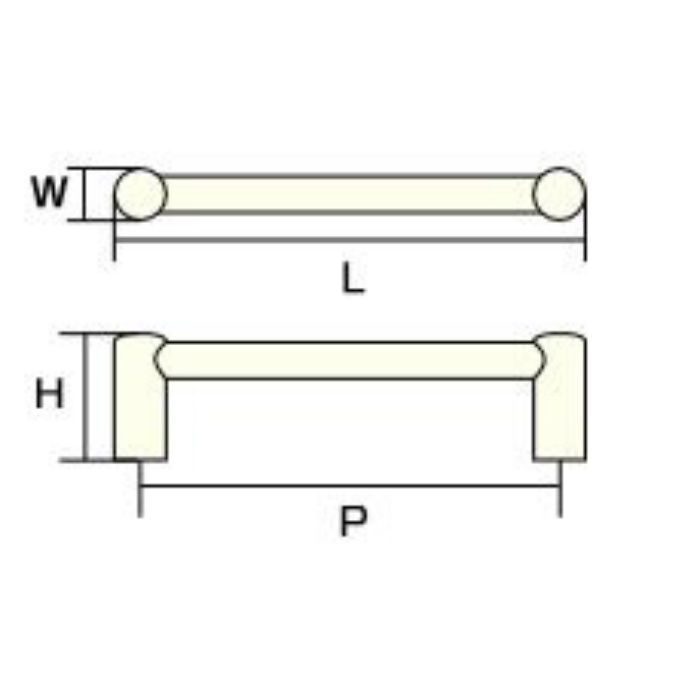AP-431Cアルミパイプハンドル 丸座90mmシルバー