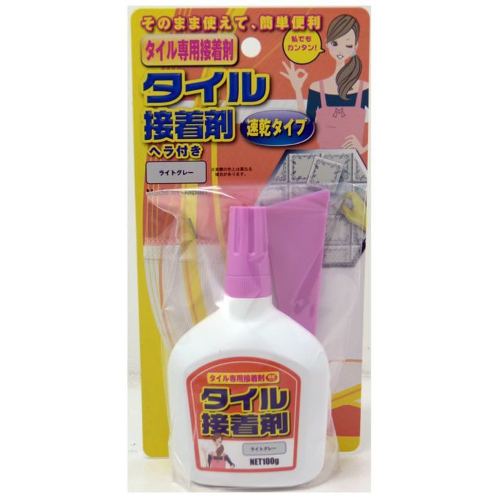タイル接着剤 速乾タイプ 100g ライトグレー