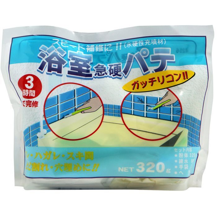 浴室急硬パテ 320g ホワイト