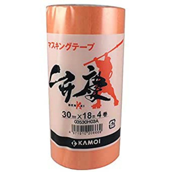 カモ井 弁慶 建築塗装用マスキングテープ 30mmx18m 1箱 40巻入