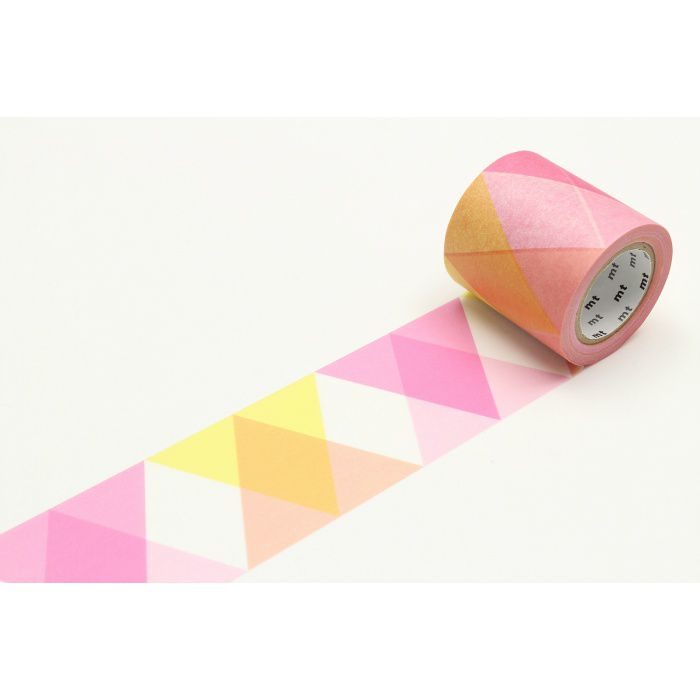 MTCA5123 mt CASA deco インテリア用マスキングテープ 50mm×10m 三角とダイヤ／ピンク
