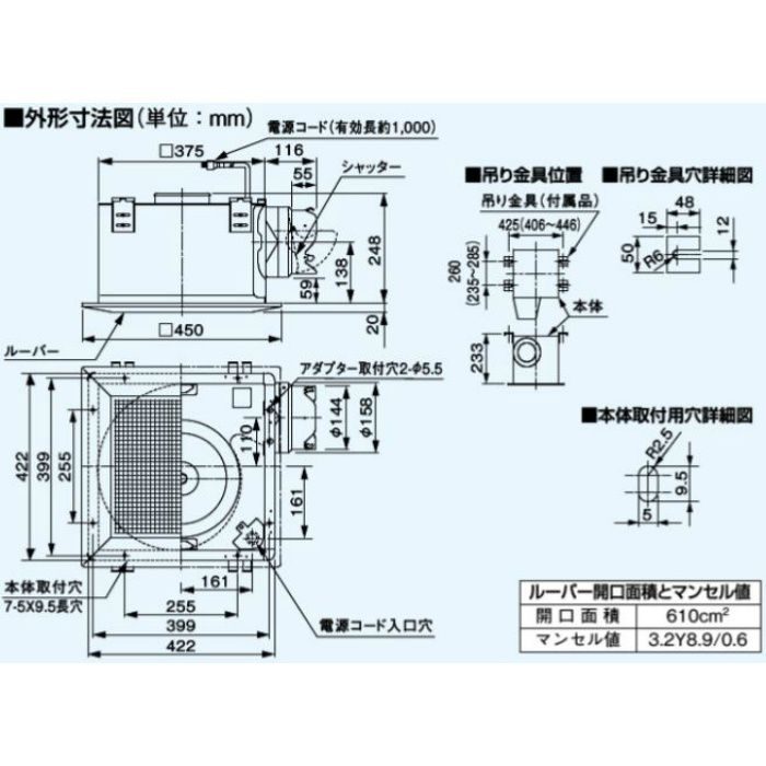 マンセル】 パナソニック 天井埋込形換気扇BL FY-38B7MBL3 代引不可 リコメン堂 - 通販 - PayPayモール タイプ -  shineray.com.br