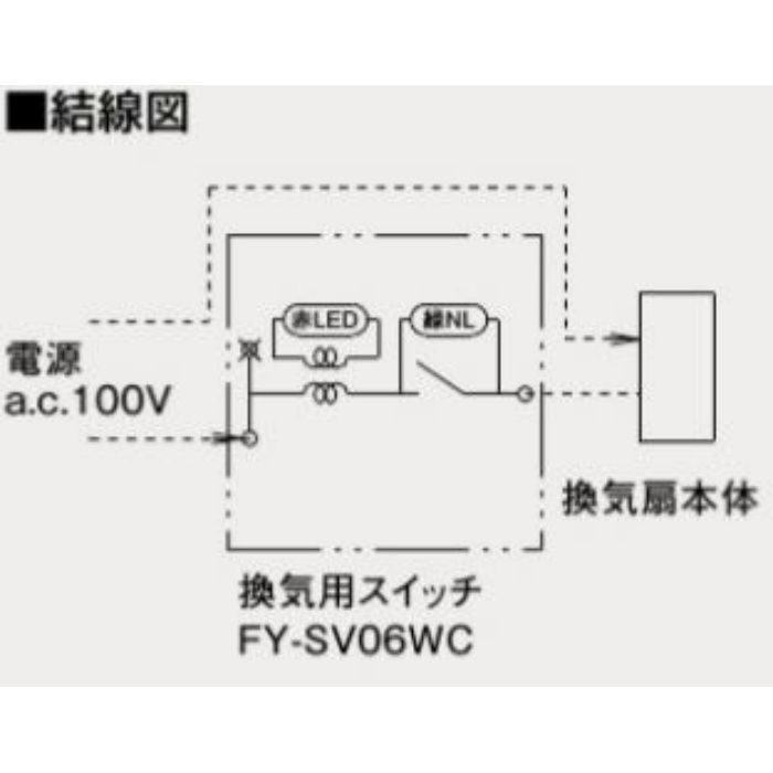 FY-SV06WC 換気送風機器用スイッチ（ワイド21） 換気扇スイッチ（カバー付）