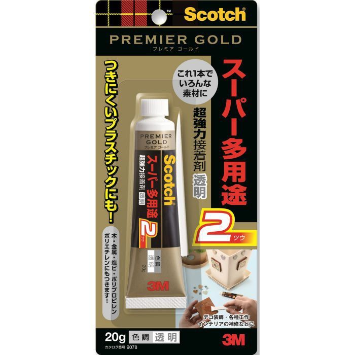 9078 スコッチ 超強力接着剤 プレミアゴールド スーパー多用途2 20g 透明