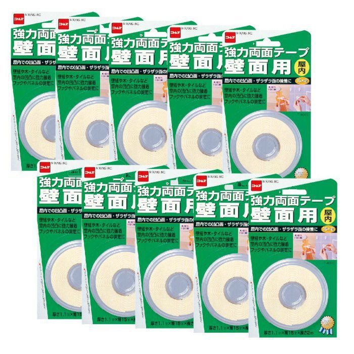 【入荷待ち】T4010 強力両面テープ 壁面用屋内 15×2 10巻入