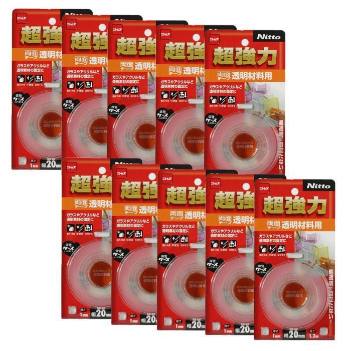 T4611 超強力両面テープ 透明材料用 20×1.2 10巻入