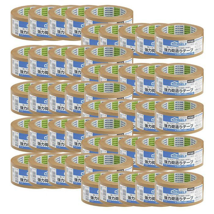 J6072 プロセルフ 強力荷造りテープ No.375 0.09mm×50mm×50m 50巻入