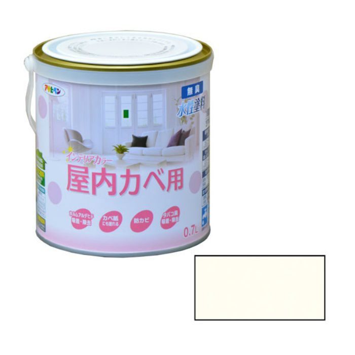 464965 NEW水性インテリアカラー屋内カベ用 0.7L バニラホワイト ツヤ消し