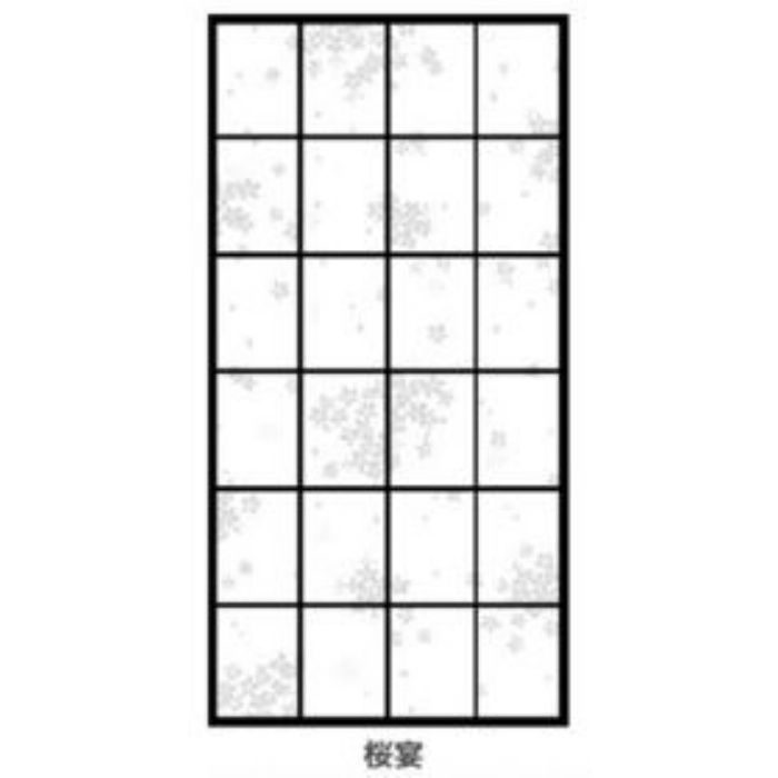 6843 アイロン貼り超強プラスチック障子紙 94cm×1.8m 桜宴 1枚貼り