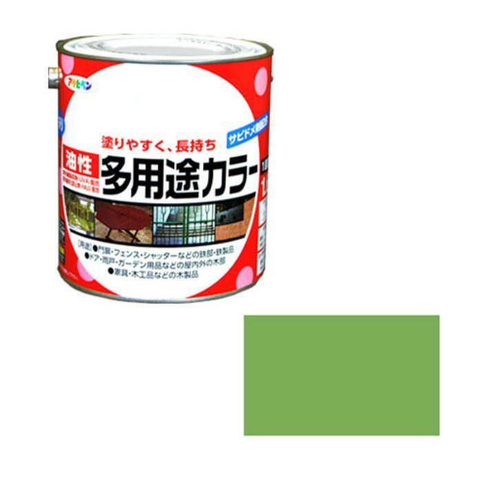 537447 油性多用途カラー 1.6L 若草色 ツヤあり アサヒペン【アウン ...