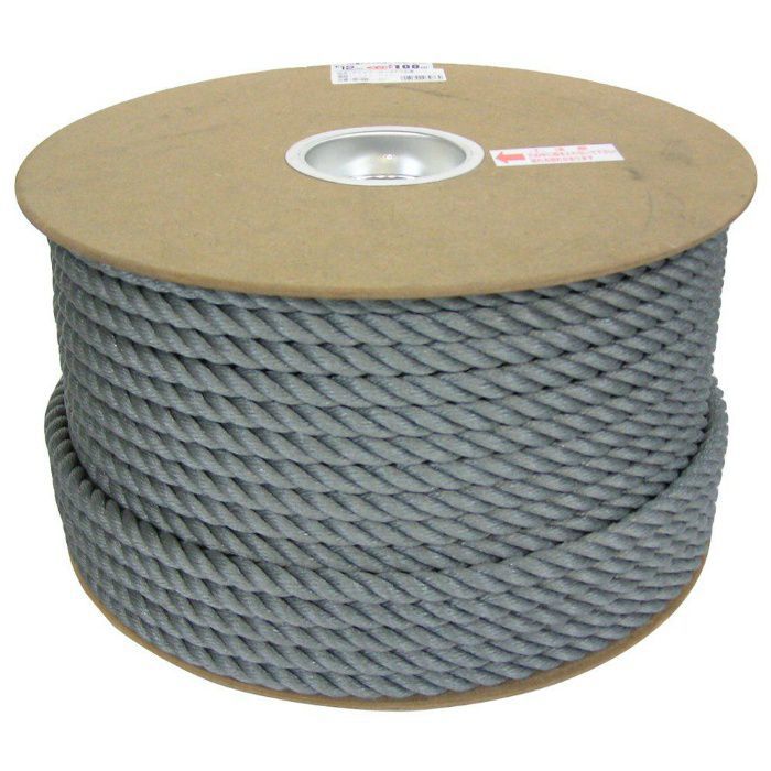 RE-68 PEカラーロープ ドラム巻 グレー 12mm×100m
