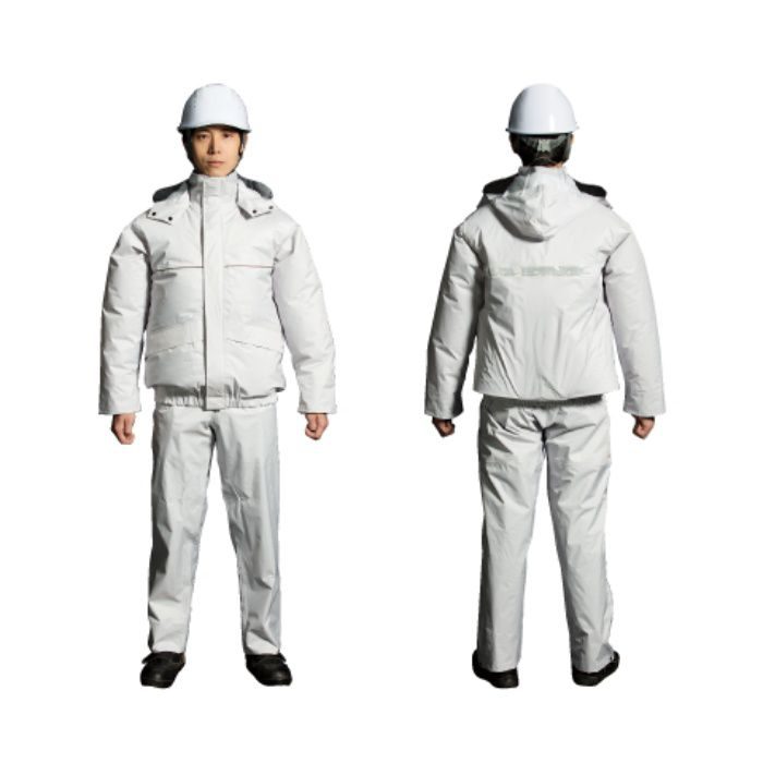 ND9097C06 空調レイン上下セット（ウェアのみ） シルバー L 男女兼用