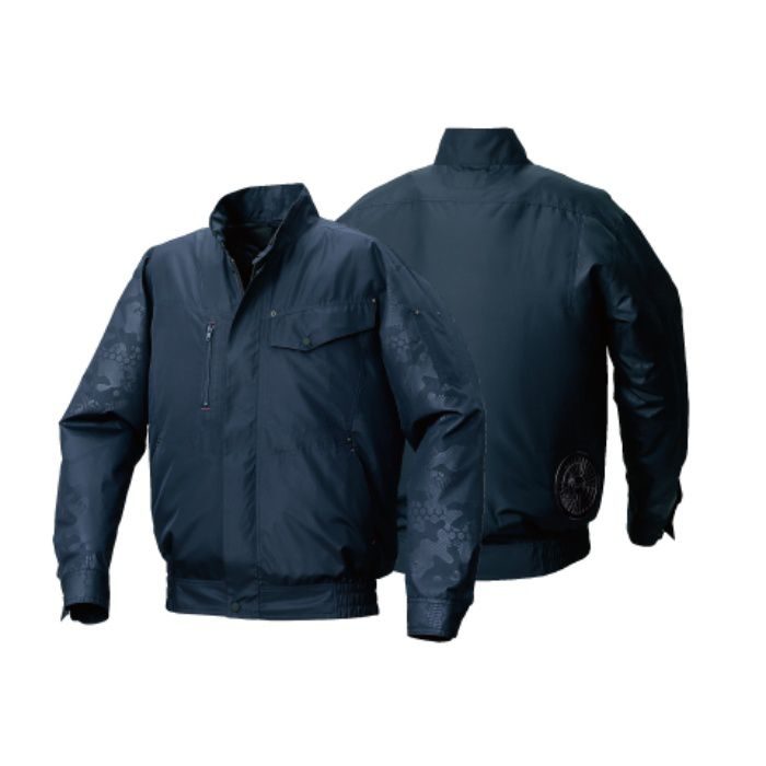 KU92000C03 ポリエステル製エンボスプリント空調服®（ウェアのみ） ネイビー×ネイビーエンボス M 男女兼用
