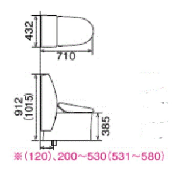 YBC-A10H(120)/BN8 + DT-356JH/BN8 アステオリトイレ ECO6 グレードAR6 一般地用 手洗なし 排水芯120mm 壁リモコン  オフホワイト