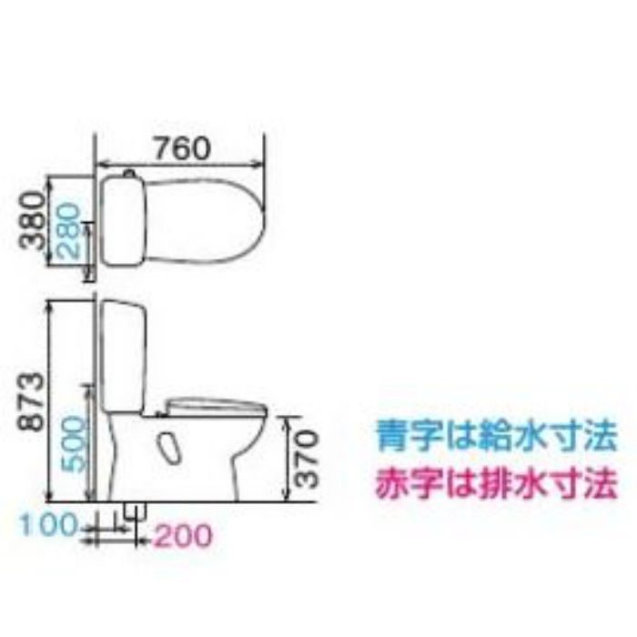 【便器・タンク2点セット】BC-110STU/BW1 + DT-5500BL/BW1 一般洋風便器（BL認定品） ECO6 ハイパーキラミック床排水 一般地用 手洗なし 便座なし ピュアホワイト