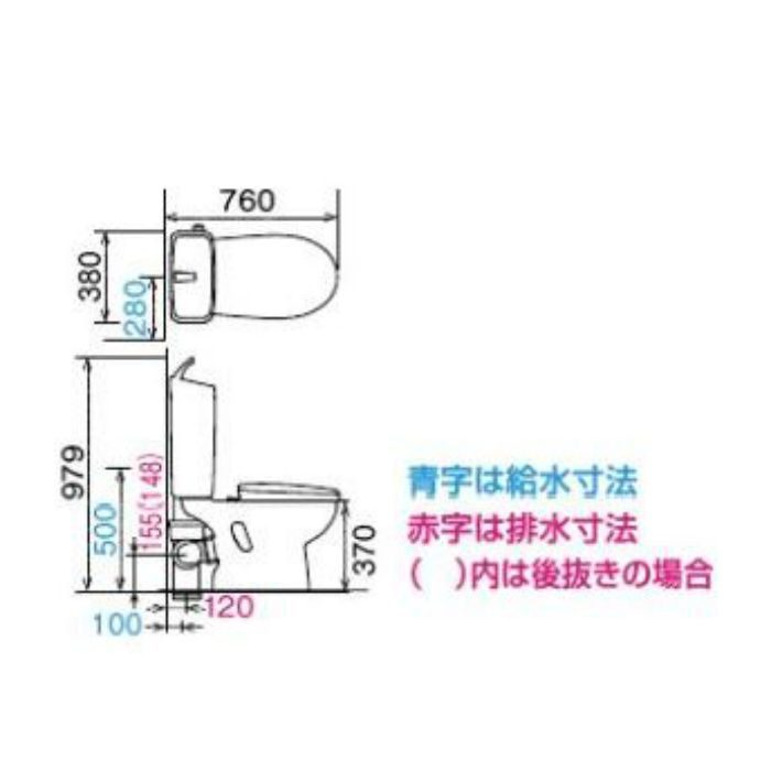 【便器・タンク2点セット】BC-110PTU/BW1 + DT-5800BL/BW1 一般洋風便器（BL認定品） ECO6 ハイパーキラミック床上排水 一般地用 手洗付 便座なし ピュアホワイト