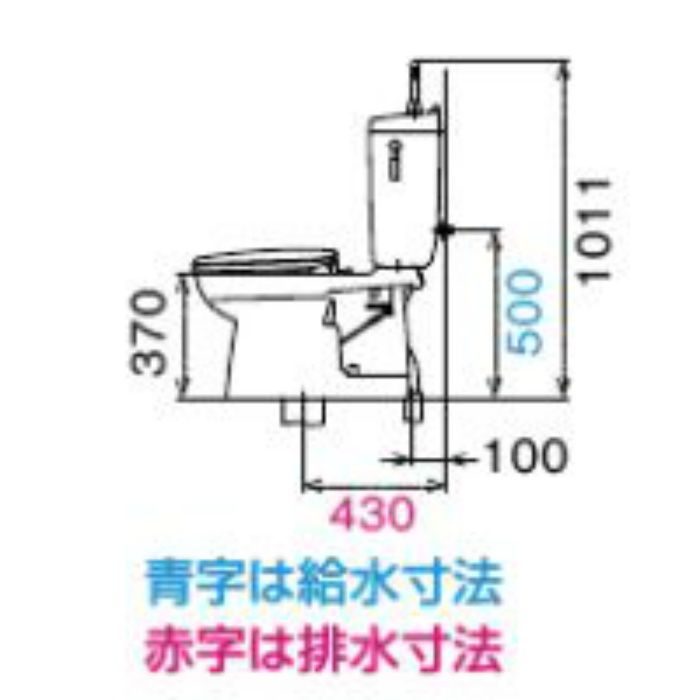 便器・タンク2点セット】TW-3B 洋風簡易水洗便器トイレーナR ハイパー