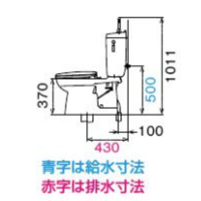 【便器・タンク・便座3点セット】TW-3B + CW-EA24 + CF-480EW 洋風簡易水洗便器トイレーナR ハイパーキラミック 水抜方式 床給水 手洗付 シャワートイレ New PASSO ピュアホワイト