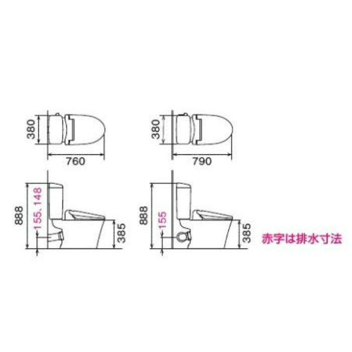 YBC-ZA10PM/BW1 + DT-ZA150PM/BW1 + CF-18ALP/BW1 アメージュZ便器（フチレス） ECO6 アクアセラミック床上排水 155タイプ 一般地用 手洗なし ピュアホワイト 暖房便座 キレイ便座仕様