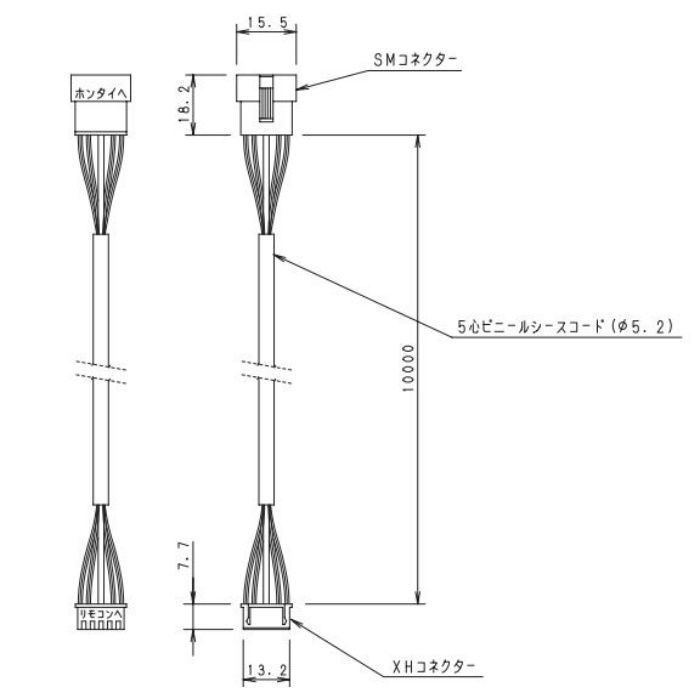 BV-YB10BLC バス乾ワイヤードリモコン用信号線 10m 温水式タイプ用