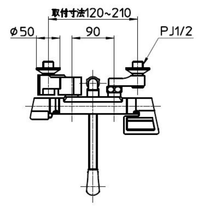 SK181D-13 壁付サーモスタット式 サーモシャワー混合栓