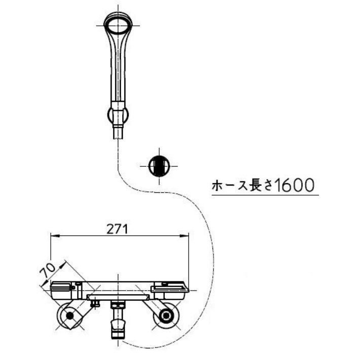 SK181DK-13 壁付サーモスタット式 サーモシャワー混合栓 寒冷地用