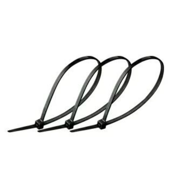 結束バンド 黒 5mm×200mm 1袋100本入 JAQUA【アウンワークス通販】