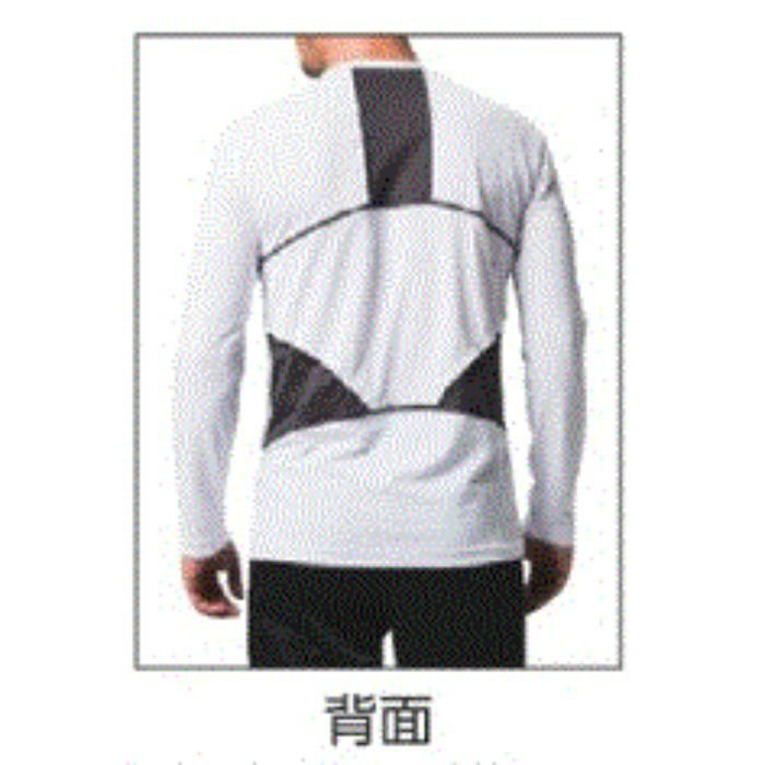 2271A008.100-3XL アシックス ウィンジョブロングスリーブクールトップ 長袖タイプ 3XL ブリリアントホワイト／ダークグレー
