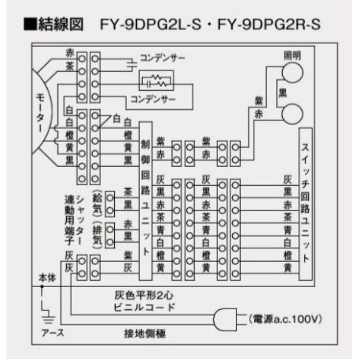 FY-9DPG2L-S サイドフード ACモータータイプ 左壁設置用 24時間・局所