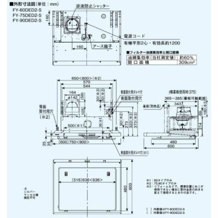 SALE／10%OFF 在庫あり 換気扇 パナソニック FY-75DED3-S エコナビ搭載 フラット形レンジフード 75cm幅 FY-75DED2-S の後継品 ☆Sn discoversvg.com