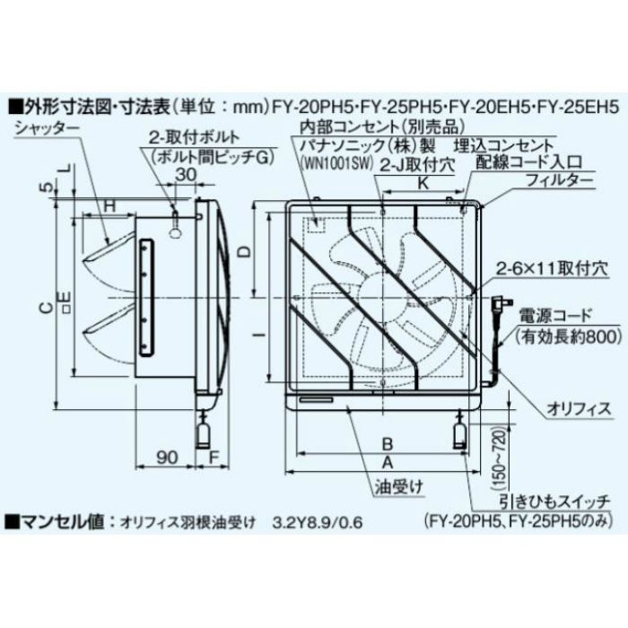 最安挑戦！ パナソニック Panasonic 交換式フィルター付換気扇排気 引きひも連動式シャッターFY-20PH5 discoversvg.com