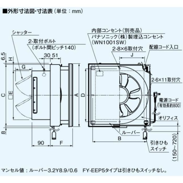 パナソニック 換気扇 FY-30EEP5埋込寸法350mm角インテリア形換気扇 FY-30EEP5 インテリアパネル形換気扇 居室・店舗・事務所用 ルーバー