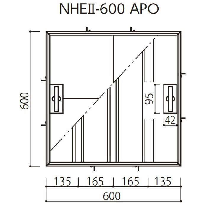 ナカ工業 ニューハッチ 600角 磁器タイル用 NHEII-600AGS 床下点検口