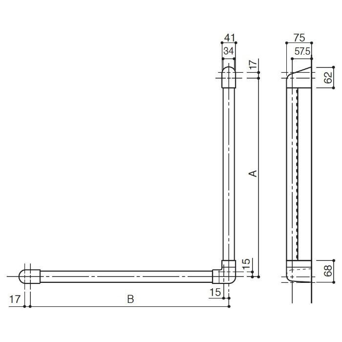 優先配送 ソフトハンド Vタイプ φ34 長さ60×60cm P-34V L-6060 ナカ工業 ccps.sn