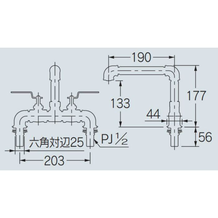 151-014 厨房用2ハンドル混合栓 カクダイ【アウンワークス通販】