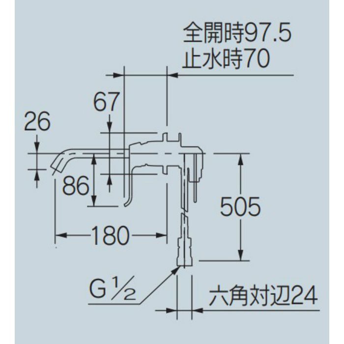 入荷待ち】193-002 壁付シングルレバー混合栓 カクダイ【アウン