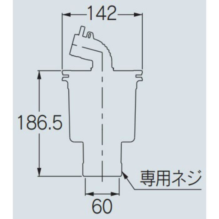 426-131-W 洗濯機パン用縦引トラップ ホワイト カクダイ【アウンワークス通販】