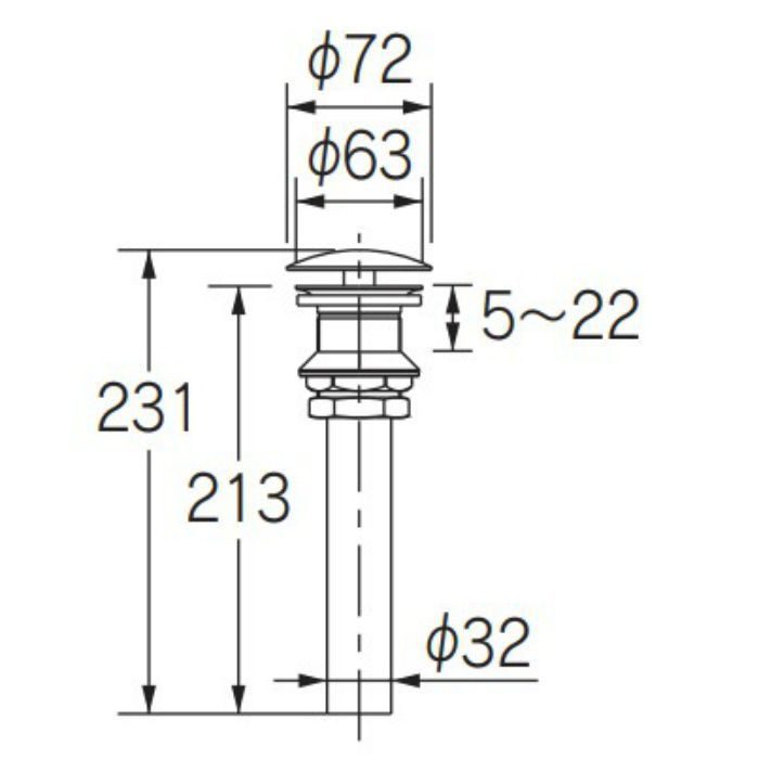 432-430-32 排水金具ユニット 化粧キャップつき ブラック カクダイ