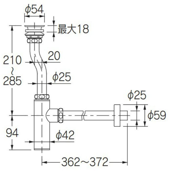 433-151-25 ボトルトラップユニット カクダイ【アウンワークス通販】