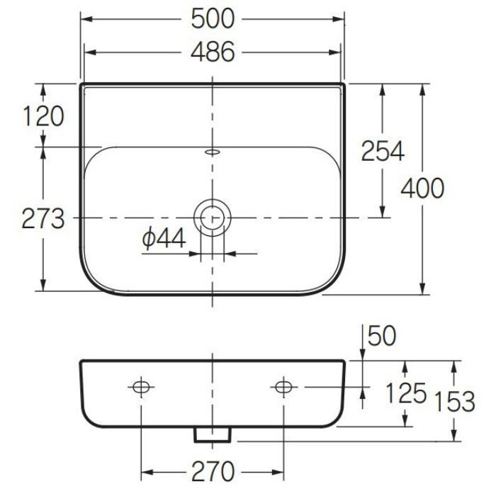 CL-8779NTH 壁掛洗面器 W500×D400 カクダイ【アウンワークス通販】