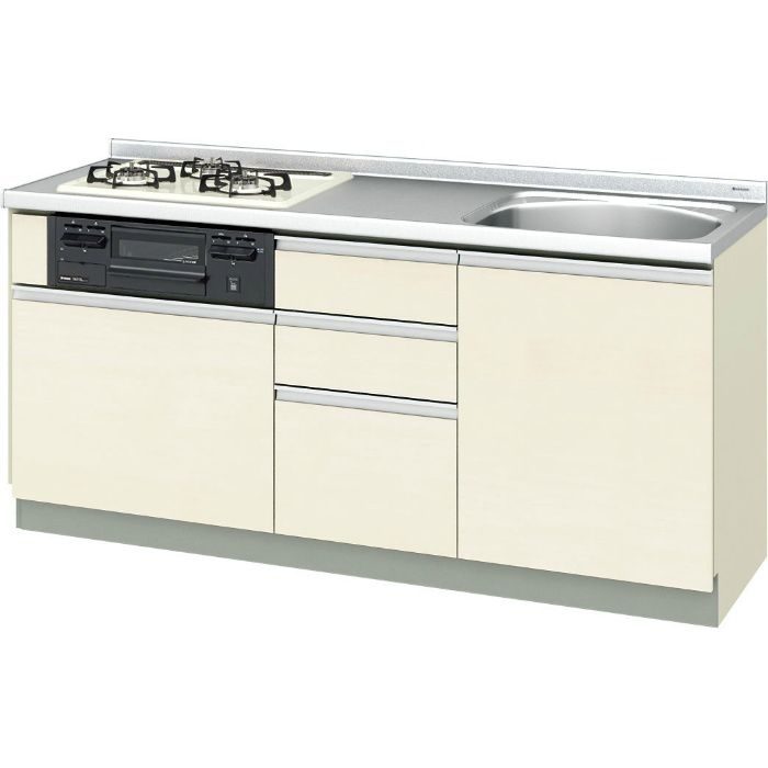GXI-U-175YLAFPR 取り替えキッチン パッとりくん GXシリーズ フロアユニット ラウンド56シンク （水栓穴付） 間口175cm ホワイトゼブラ 左水栓穴右勝手 プロパン（標準コンロ・シルバー）【LIXIL】