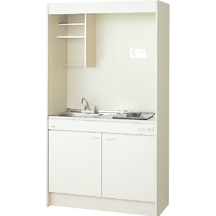 DMK10PEWB1NNR ミニキッチン スタンダード・扉タイプ フルユニット 巾105cm コンロなし 2ハンドル水栓（一般地用）右勝手 アンティックホワイト