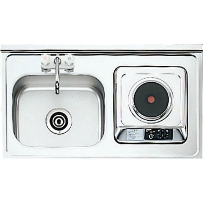 DMK09LFWB1A200L ミニキッチン スタンダード・ 冷蔵庫タイプ フルユニット　 巾90cm 電気コンロ200V 2ハンドル水栓 左勝手 一般地用 アンティックホワイト