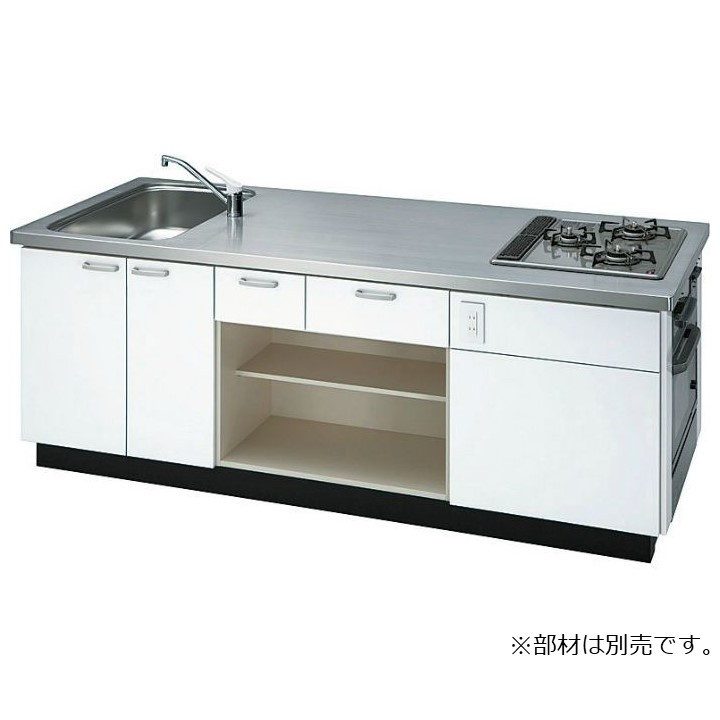 【入荷時期未定】ESSABR219RW109N 調理実習台 ES型生徒用 両面収納タイプ BR-Rタイプ 巾210cm×奥行90cm×高さ80cm
